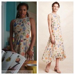 Anthro Pankaj & Nidhi Butterfly Garden Midi Dress
